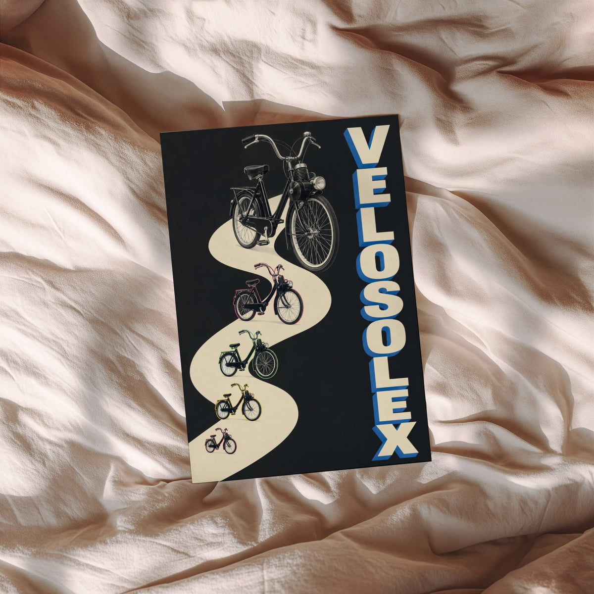 Vintage Velosolex Poster, Moped Wall Art, Cycling Print