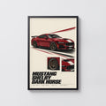 Vintage Mustang Shelby Dark Horse Print, Car Art
