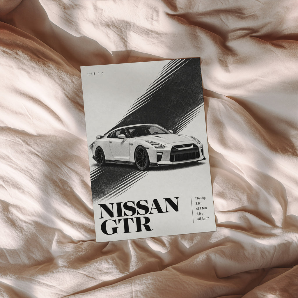Vintage Nissan GTR Print, Car Wall Art