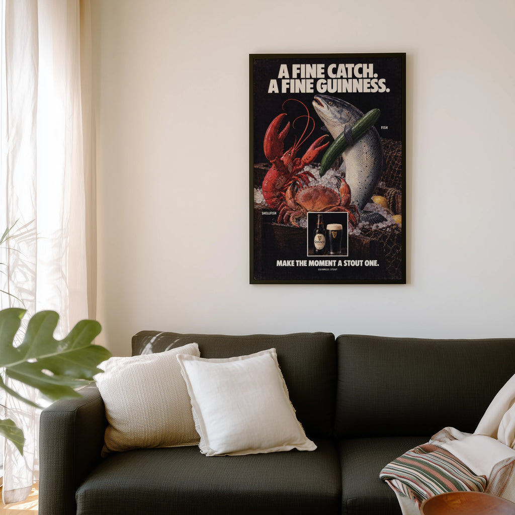 Vintage Guinness Print and Poster, Seafood Wall Art