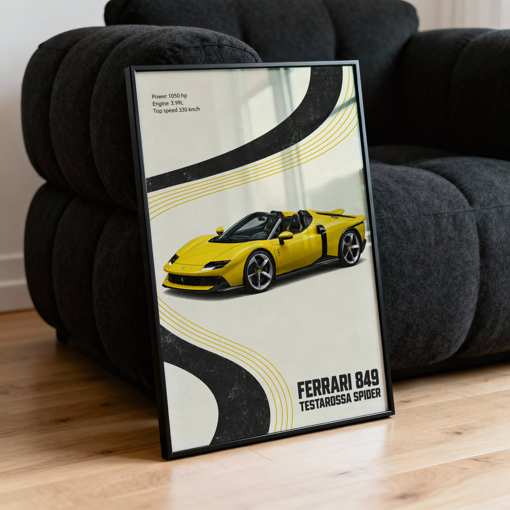 Vintage Ferrari Testarossa Spider Print, Car Art