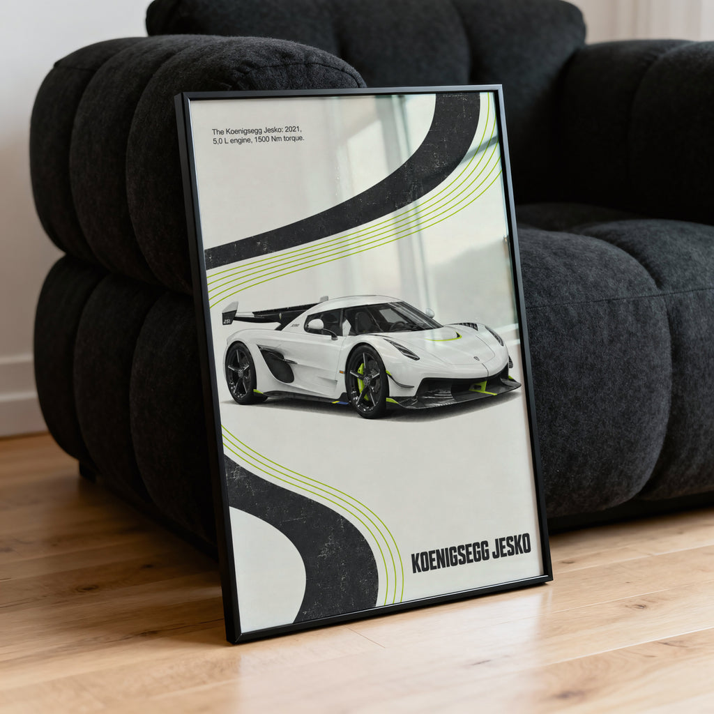 Vintage Koenigsegg Jesko Print, Car Wall Art