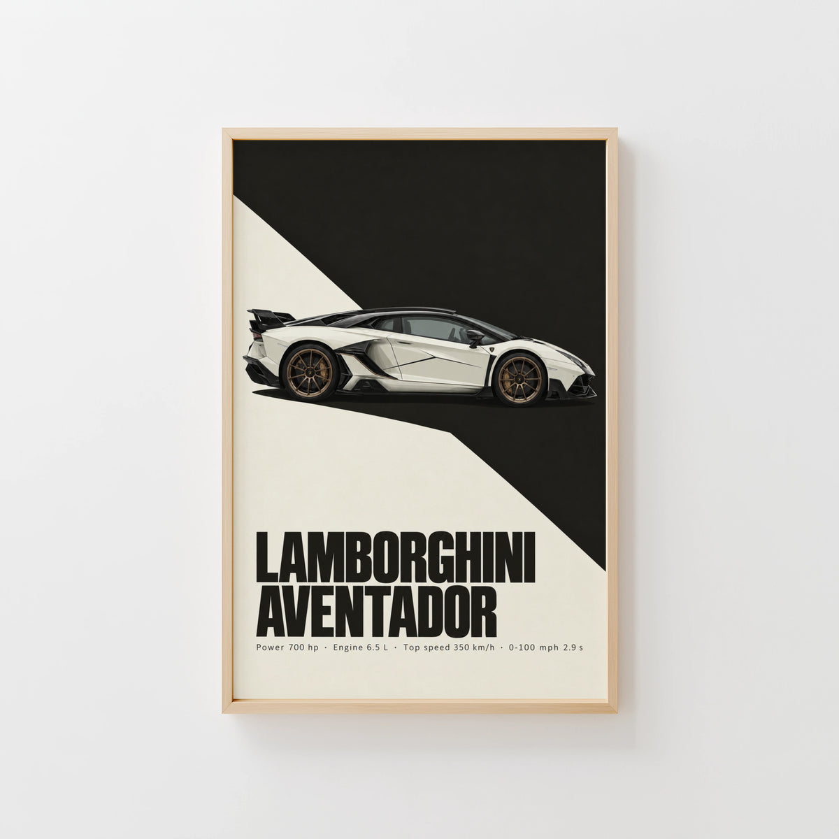 Vintage Lamborghini Aventador Print, Car Poster