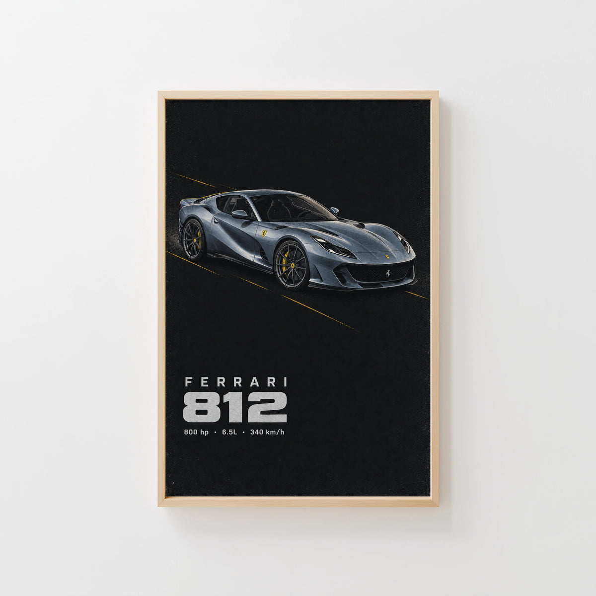 Vintage Ferrari 812 Print, Supercar Wall Art