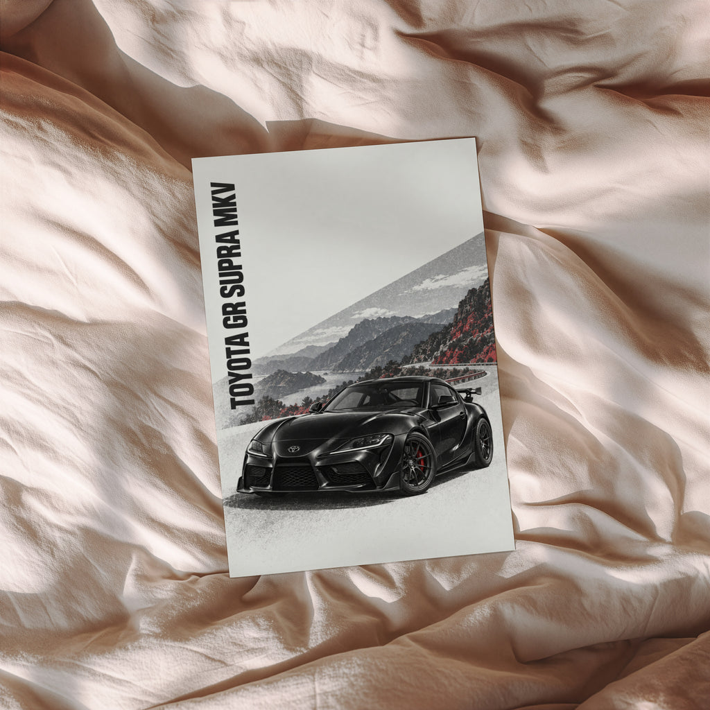 Vintage Toyota Supra Print, Car Wall Art