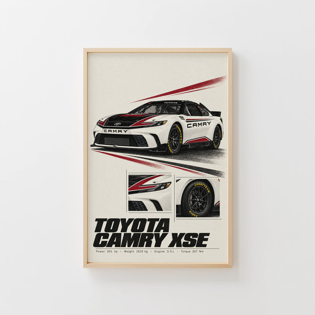 Vintage Toyota Camry Racing Car Print Wall Art