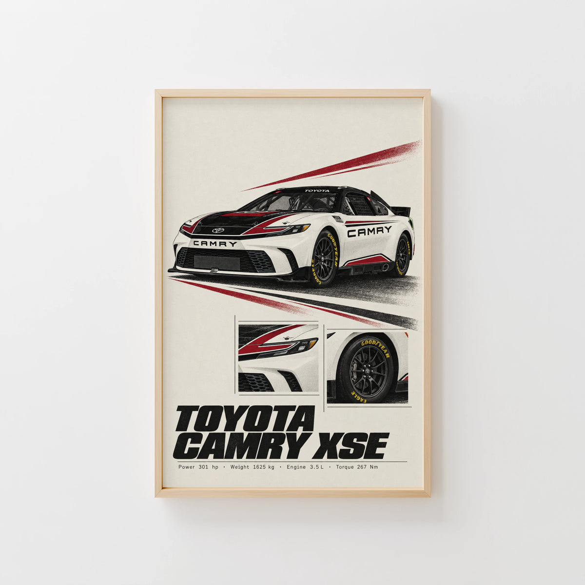 Vintage Toyota Camry Racing Car Print Wall Art