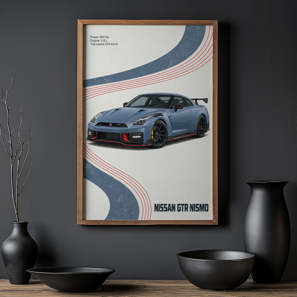 Vintage Nissan GTR Nismo Print, Car Wall Art