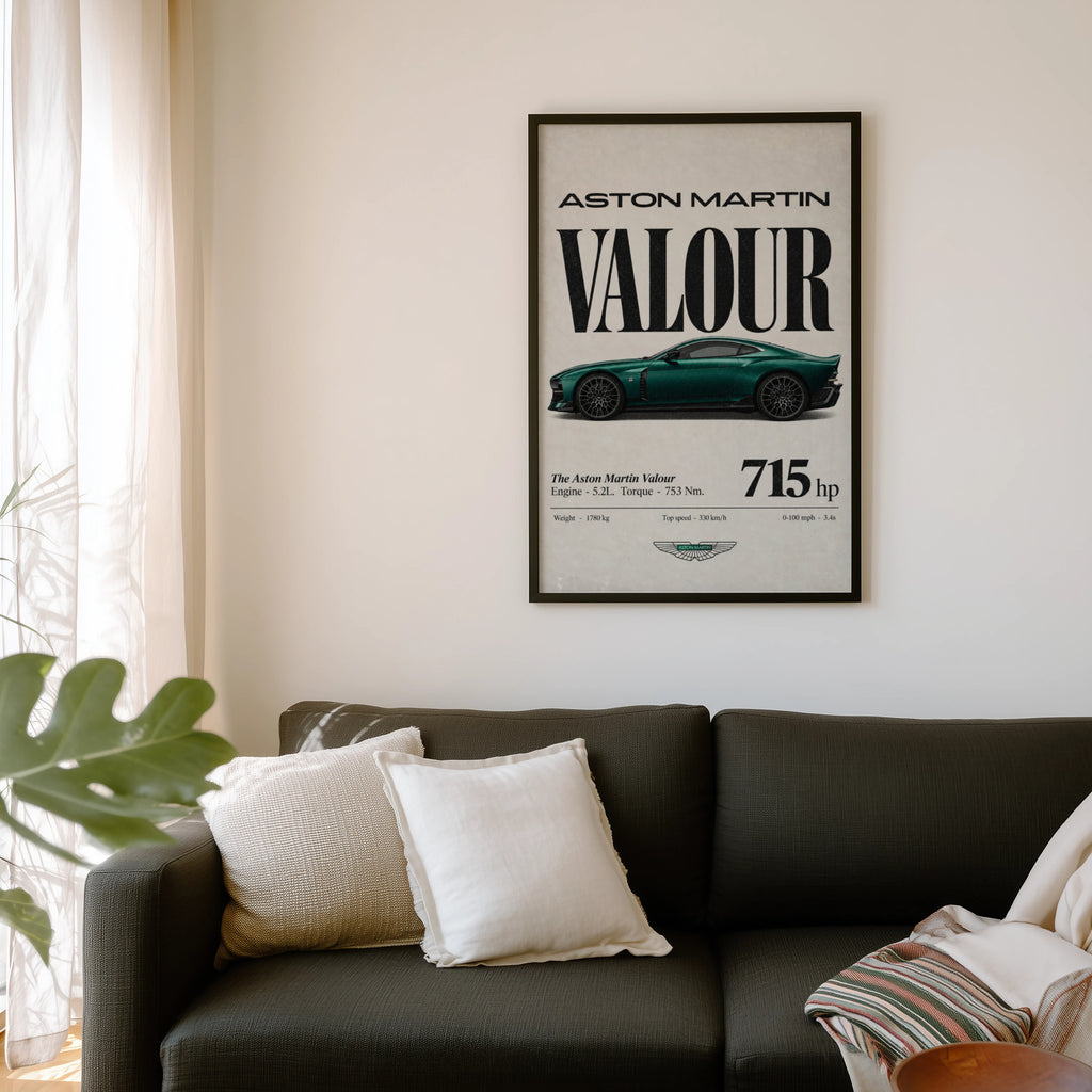 Vintage Aston Martin Valour Print, Car Wall Art