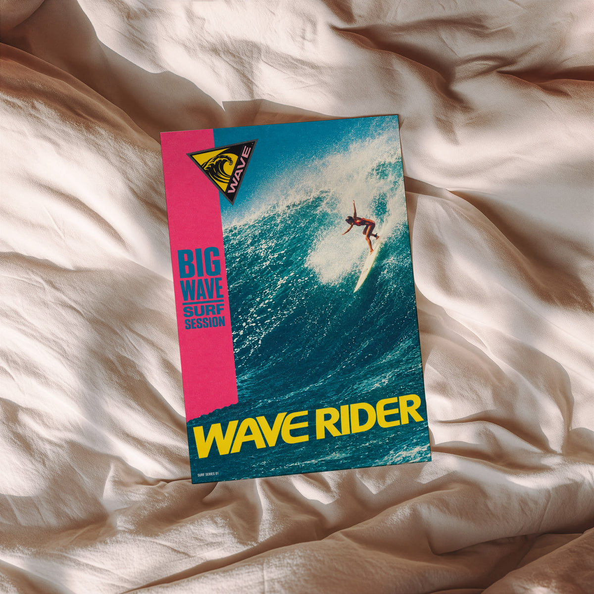 Vintage Wave Rider Surf Print, Big Wave Surf Poster