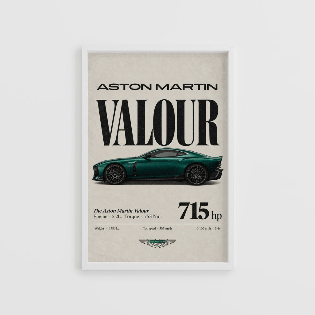 Vintage Aston Martin Valour Print, Car Wall Art