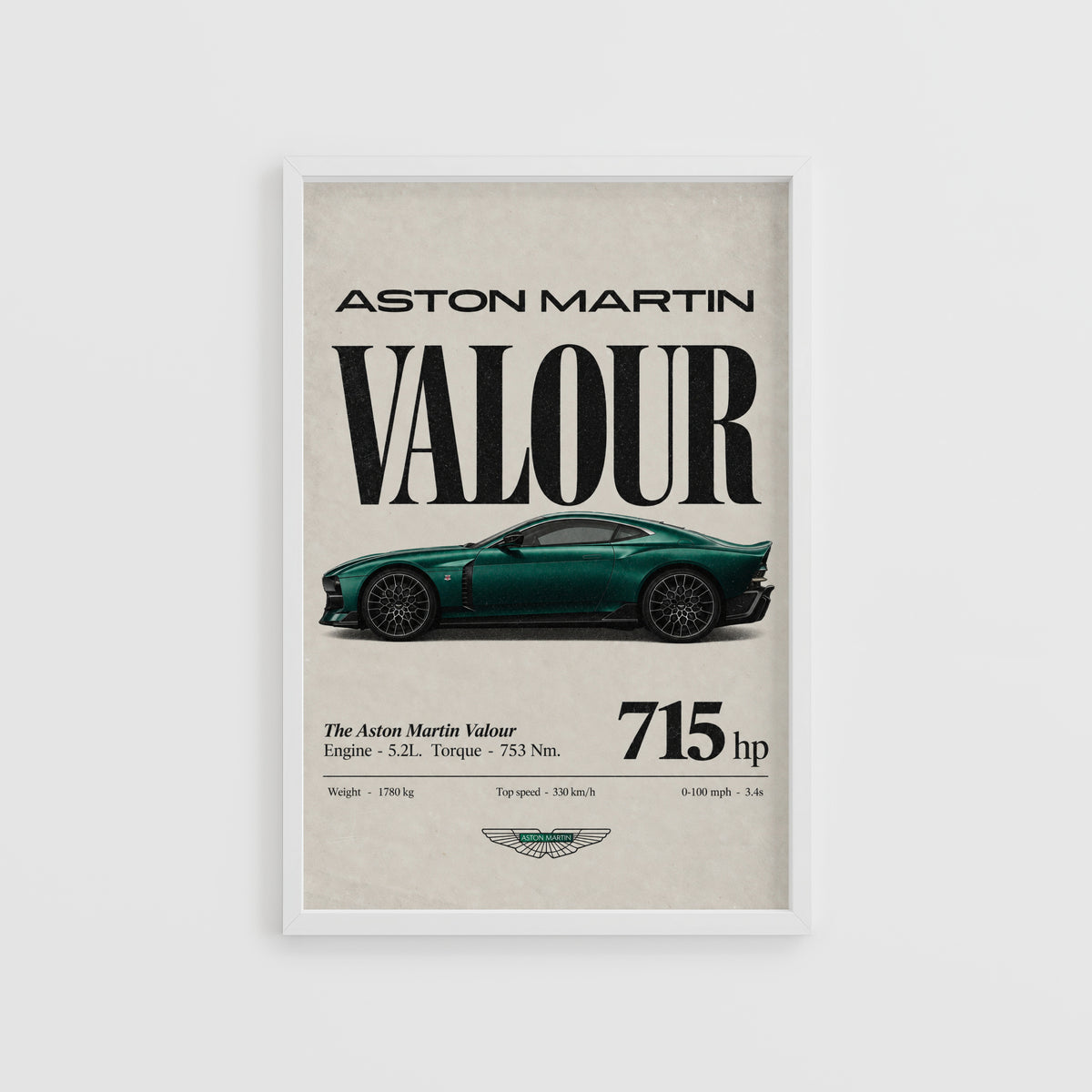 Vintage Aston Martin Valour Print, Car Wall Art