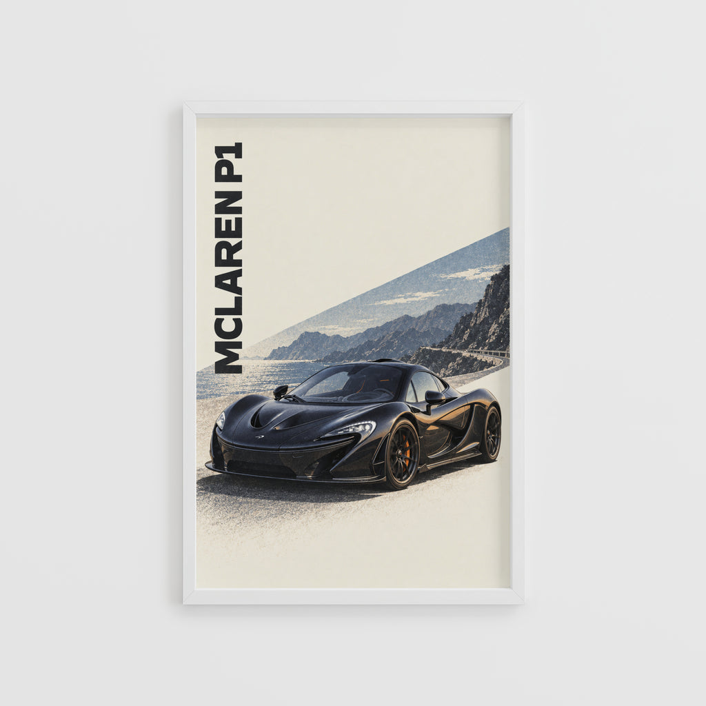 Vintage McLaren P1 Print, Supercar Wall Art