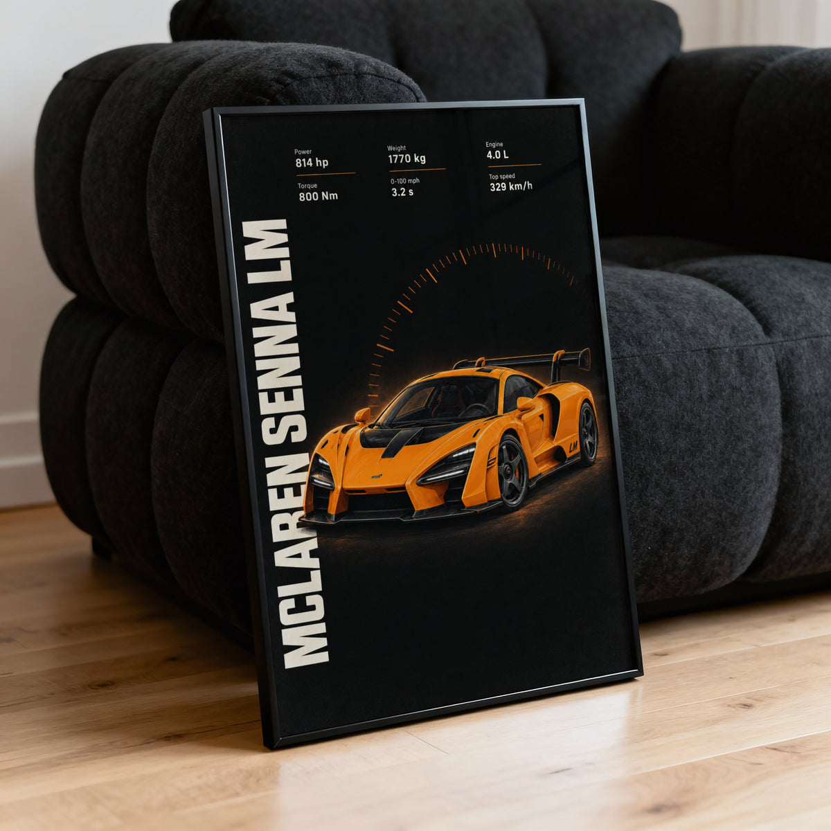 Vintage McLaren Senna LM Print, Supercar Wall Art