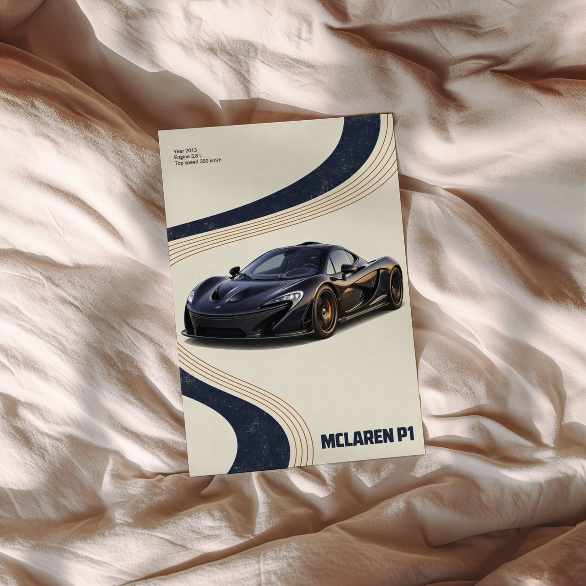 Vintage McLaren P1 Print, Supercar Wall Art