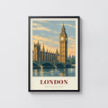 Vintage London Poster, Big Ben Wall Art, Westminster Print