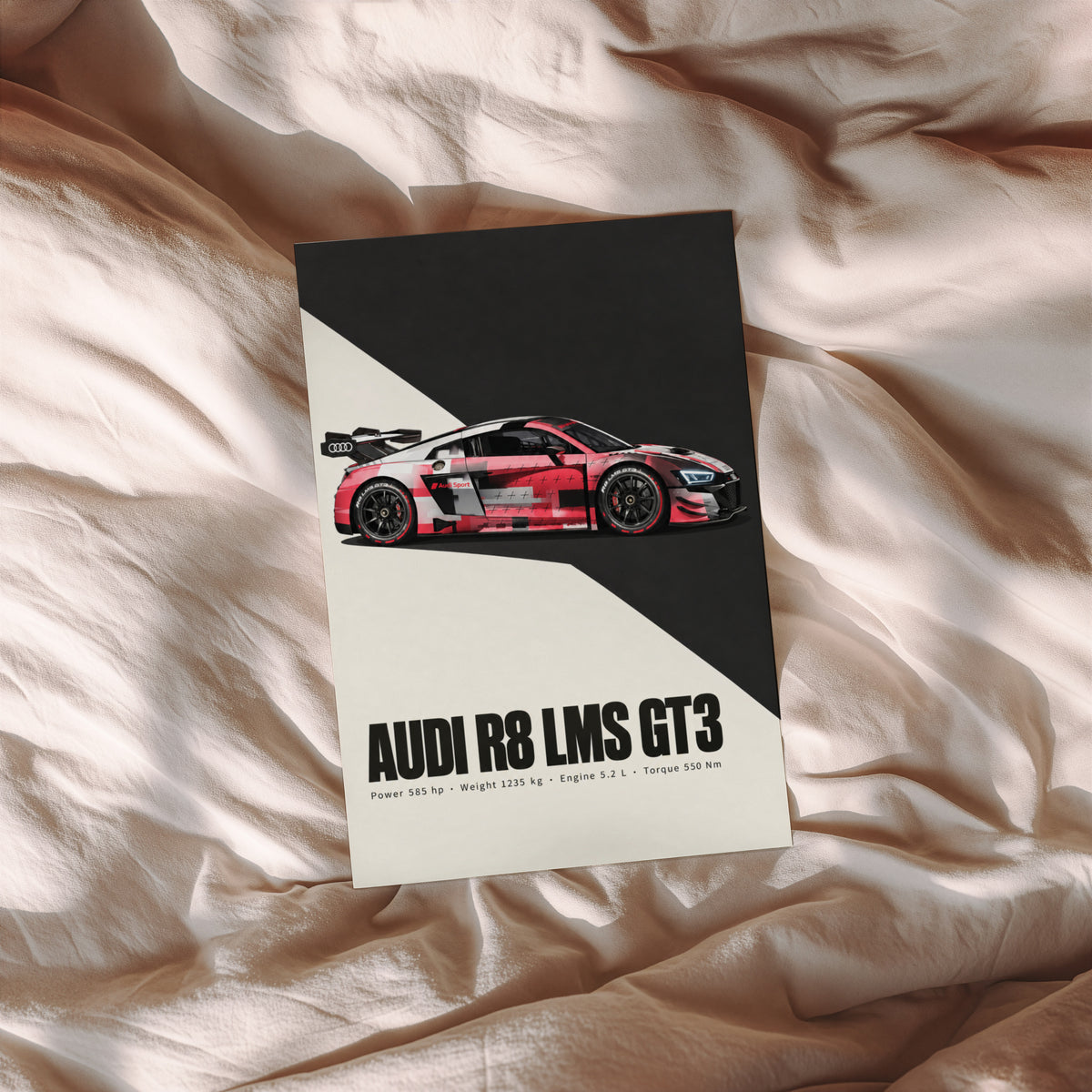 Vintage Audi R8 LMS GT3 Print, Racing Car Poster