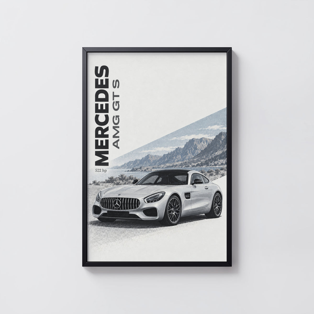 Vintage Mercedes AMG GT S Print, Car Wall Art