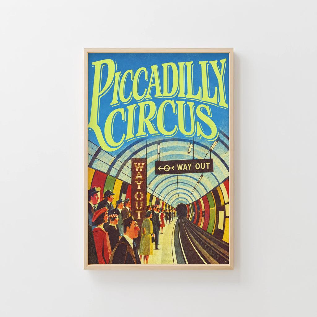 Vintage Piccadilly Circus Poster, London Underground Print