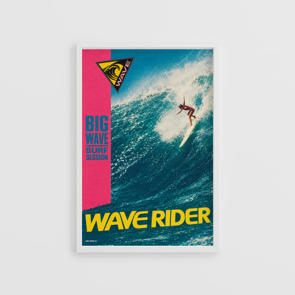 Vintage Wave Rider Surf Print, Big Wave Surf Poster
