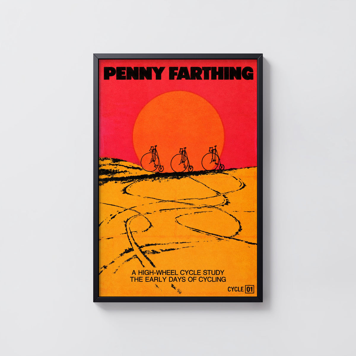 Vintage Penny Farthing Poster, Retro Cycling Wall Art Print