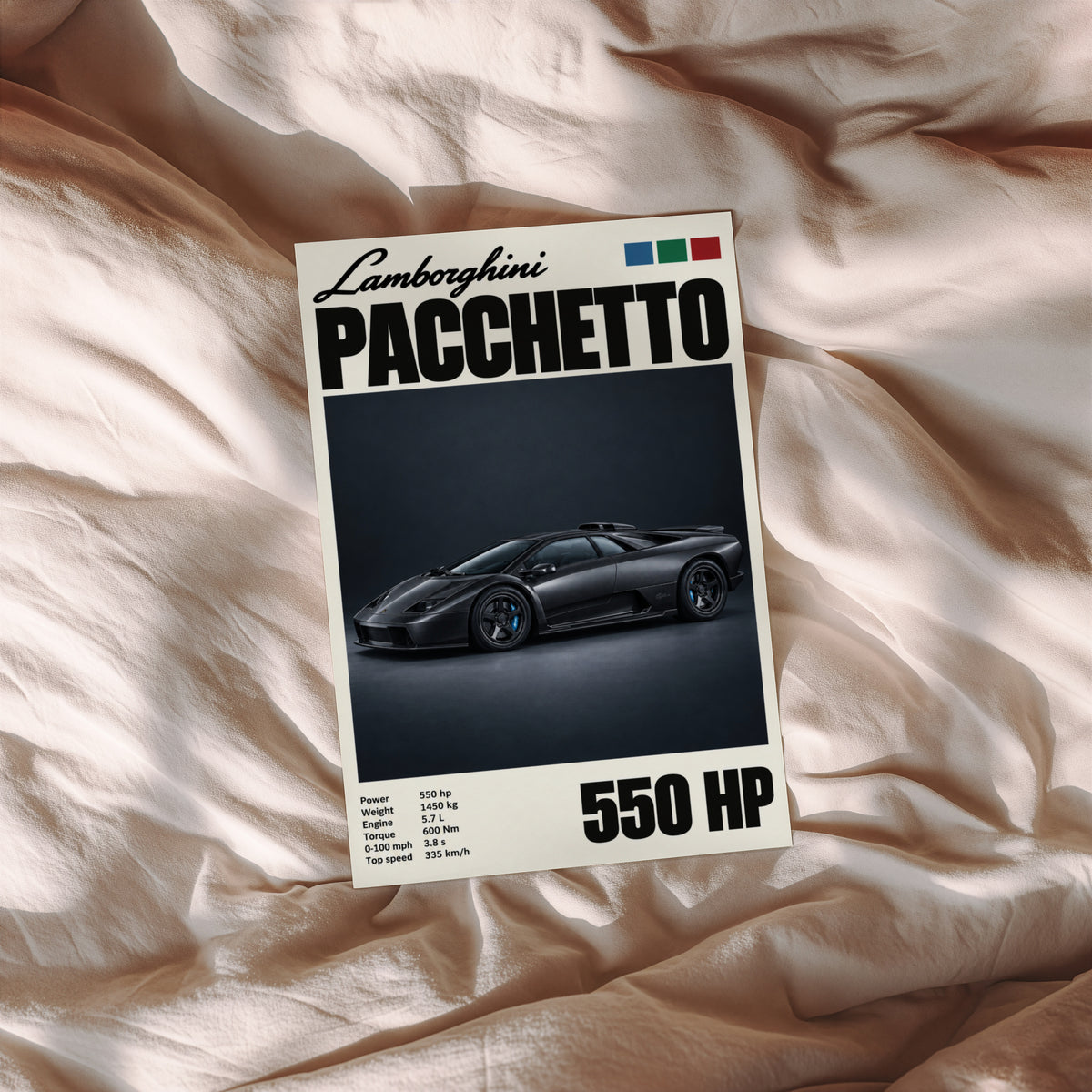 Vintage Lamborghini Print, Supercar Wall Art