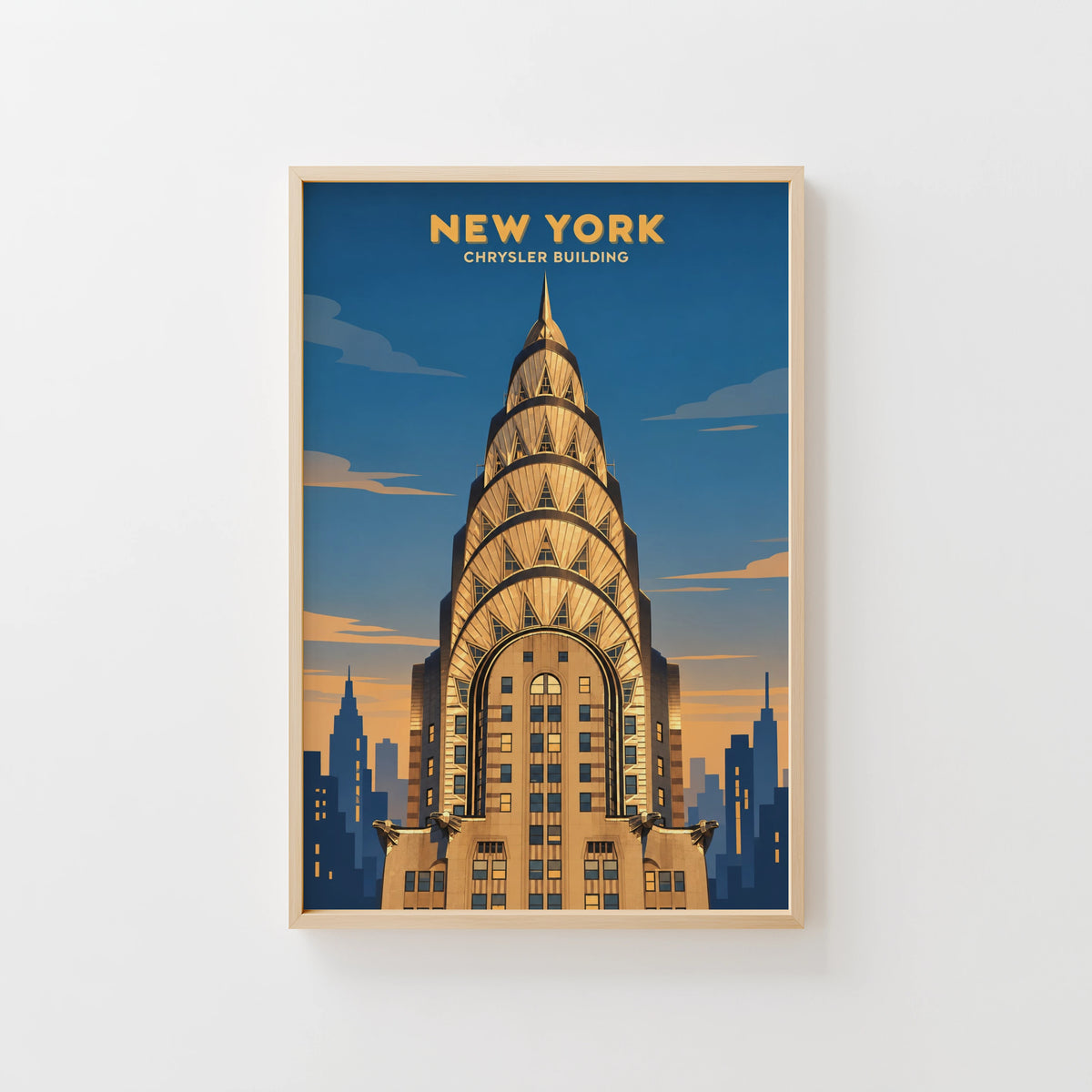 Vintage Chrysler Building Poster, New York Wall Art Print
