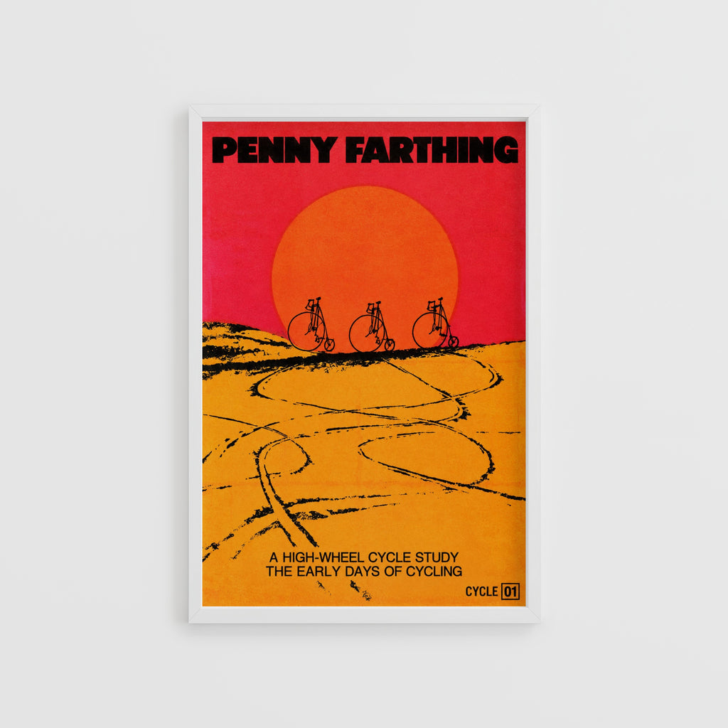 Vintage Penny Farthing Poster, Retro Cycling Wall Art Print