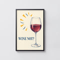 Vintage Wine Print Poster, Red Wine Glass Wall Art