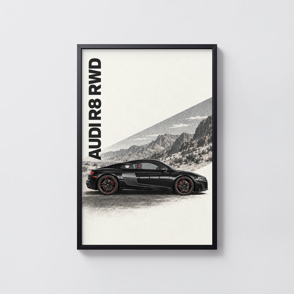 Vintage Audi R8 Print, Supercar Wall Art