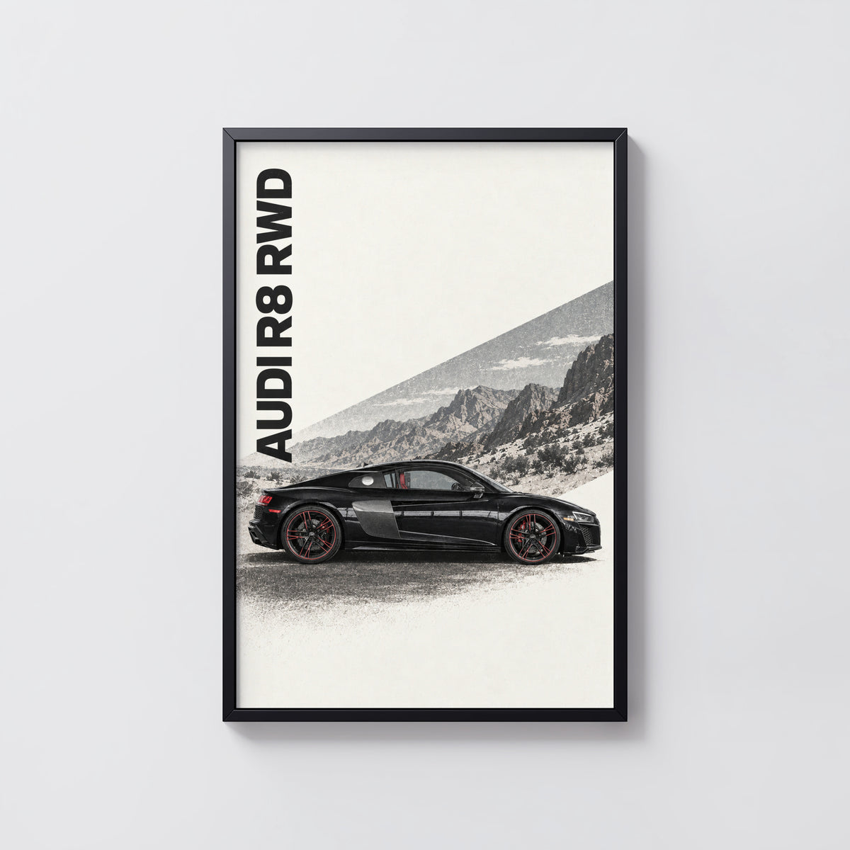 Vintage Audi R8 Print, Supercar Wall Art