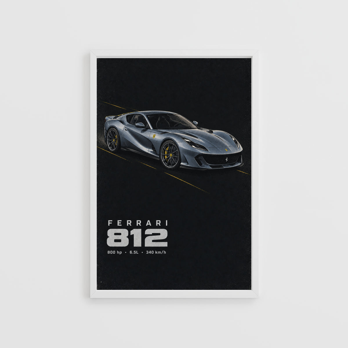 Vintage Ferrari 812 Print, Supercar Wall Art