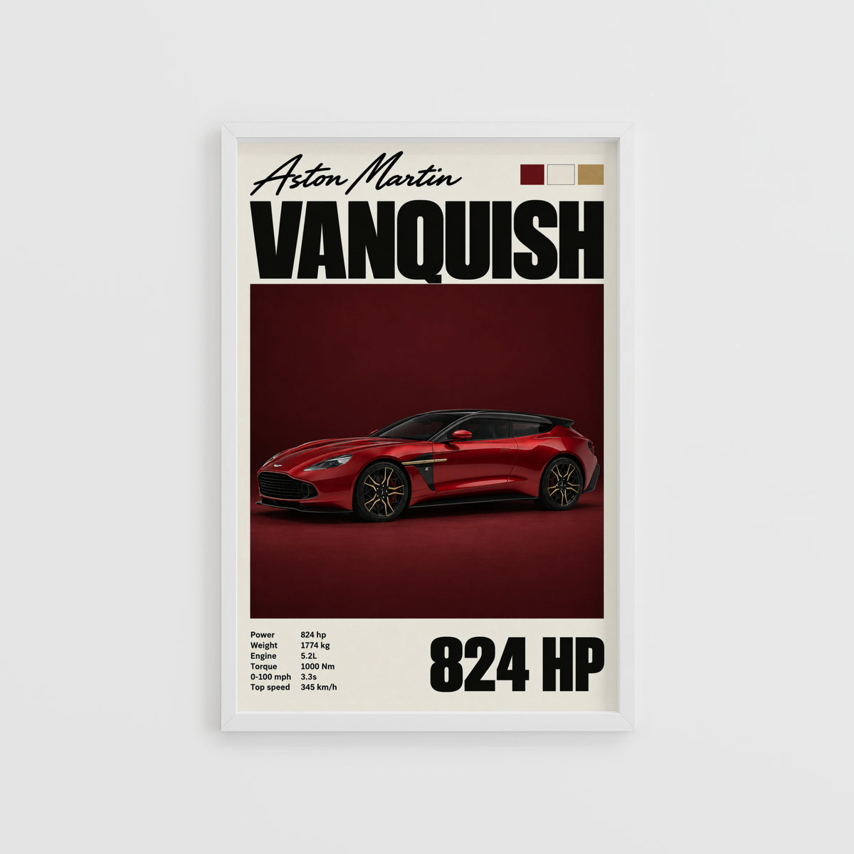 Vintage Aston Martin Vanquish Print, Car Wall Art