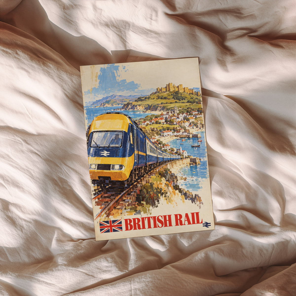 Vintage British Rail Train Poster, Coastal Wall Art, Print