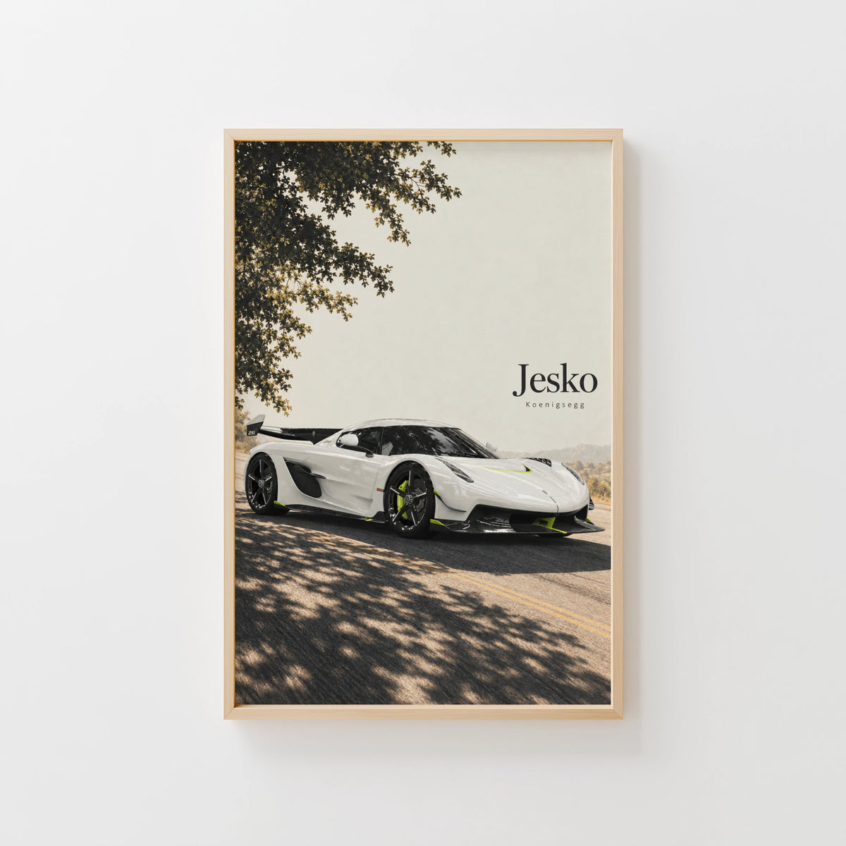 Vintage Koenigsegg Jesko Print, Hypercar Wall Art