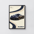 Vintage McLaren P1 Print, Supercar Wall Art