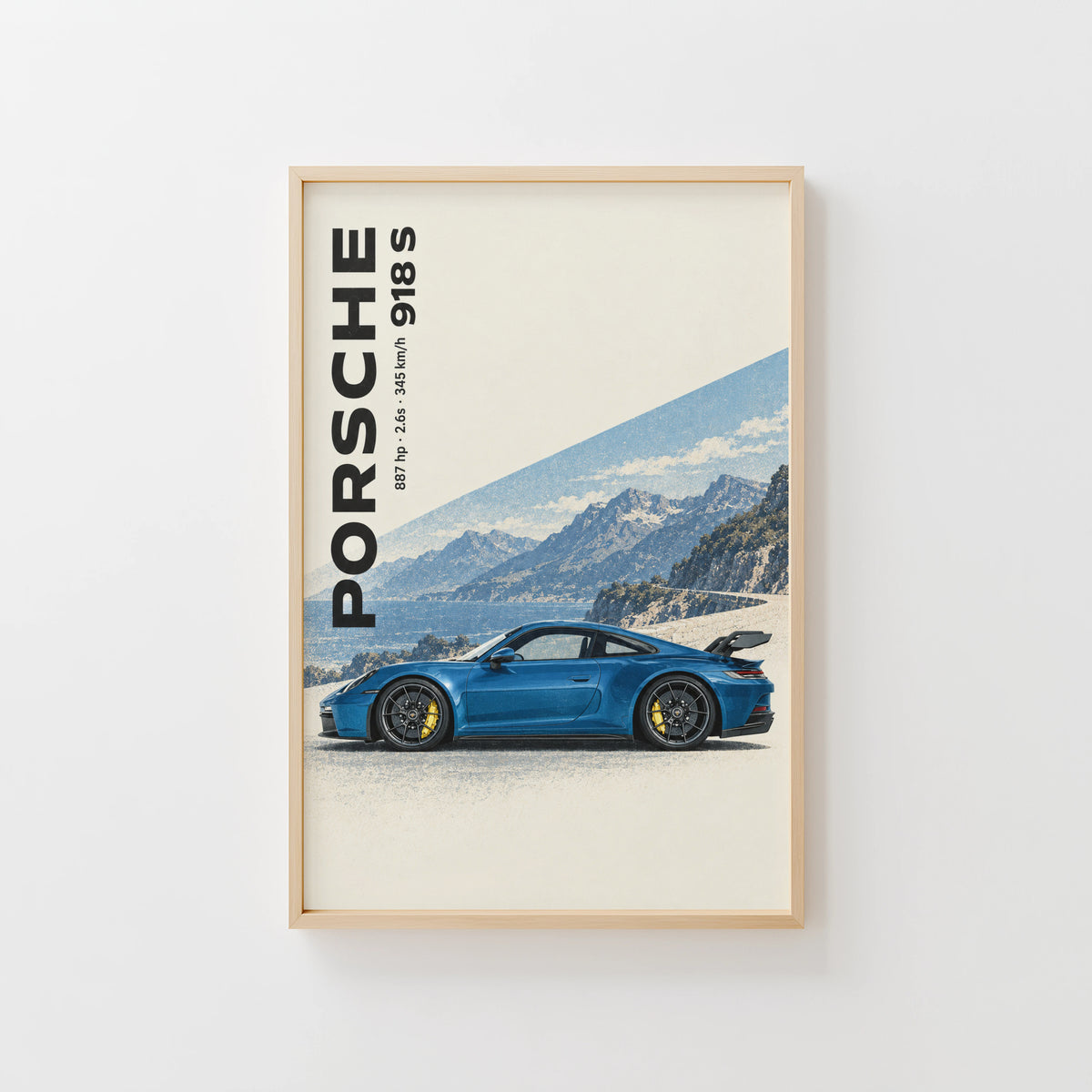Vintage Porsche 918 S Print, Car Wall Art