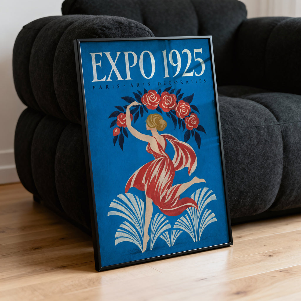 Vintage Paris Expo 1925 Poster, Art Deco Wall Art, Print