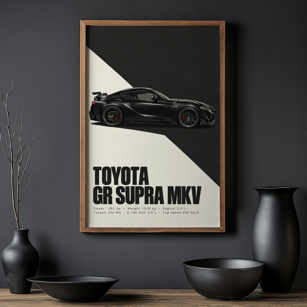 Vintage Toyota Supra Print, Car Wall Art