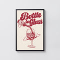 Vintage Wine Print Poster, Retro Cartoon Bar Wall Art