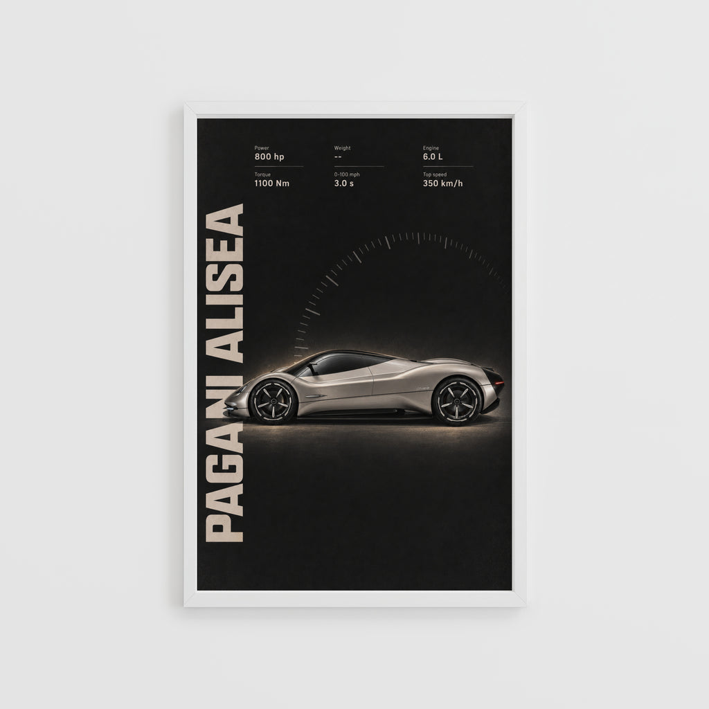 Vintage Pagani Alisea Print, Supercar Art