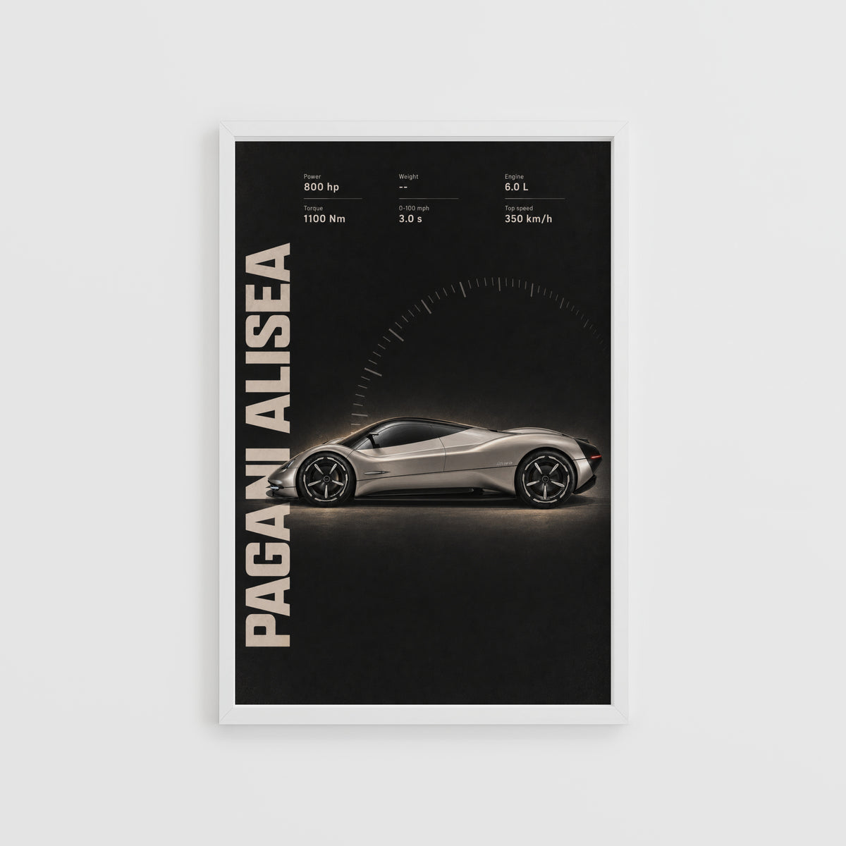 Vintage Pagani Alisea Print, Supercar Art