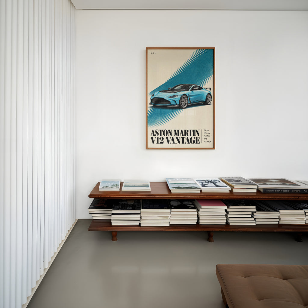 Vintage Aston Martin V12 Vantage Print, Car Art