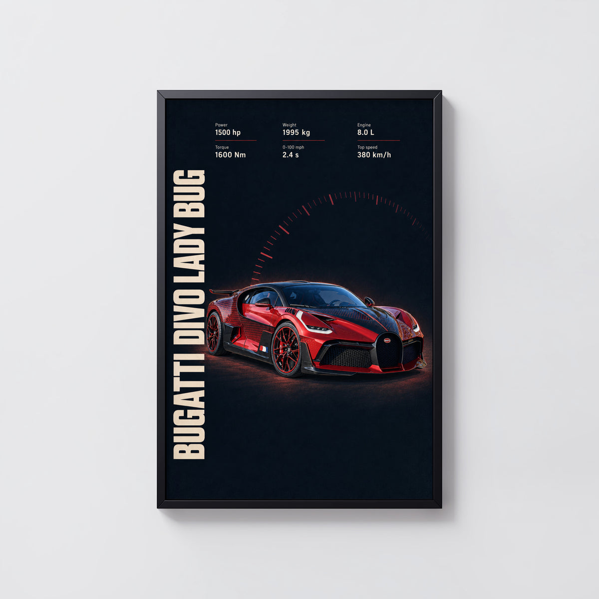 Vintage Bugatti Divo Print, Supercar Wall Art