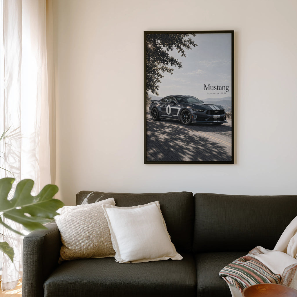 Vintage Mustang Hennessey H850 Car Print, Poster