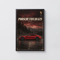 Vintage Porsche Taycan GTS Print, Car Poster, Wall Art