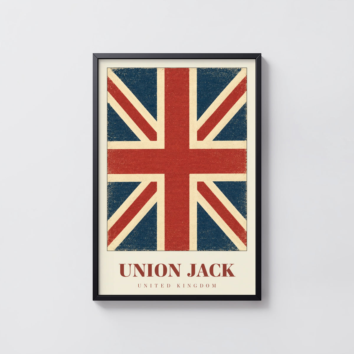 Vintage Union Jack Poster, UK Flag Wall Art, British Print