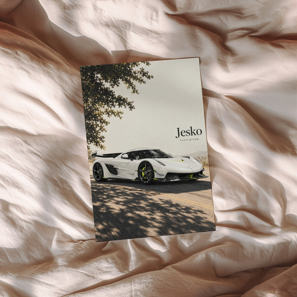 Vintage Koenigsegg Jesko Print, Hypercar Wall Art