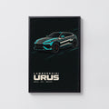 Vintage Lamborghini Urus Print, Supercar Wall Art