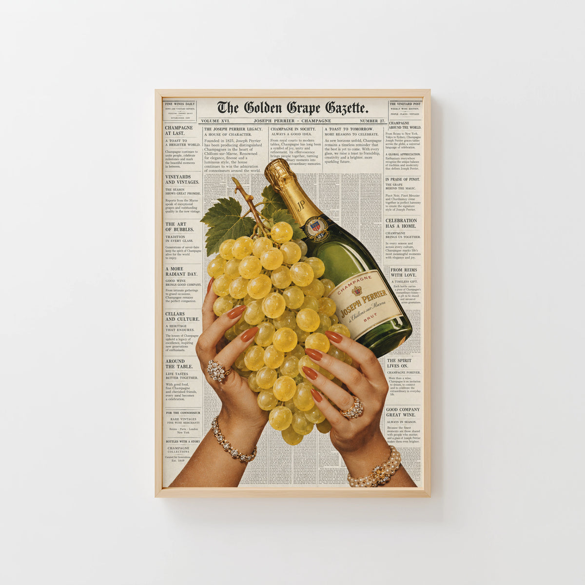 Vintage Champagne Print Poster, Joseph Perrier Wine
